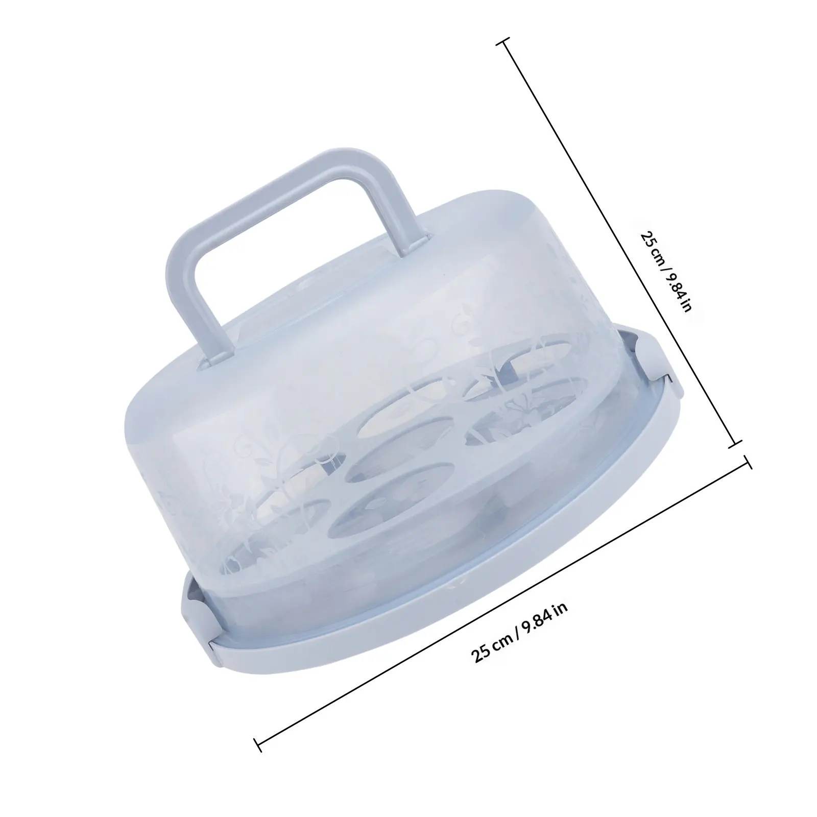 1Pcs Compact Cake Box High Quality Food Safe Container Lightweight with Comfort Grip Handle for Cakes Cupcakes Desserts Storage