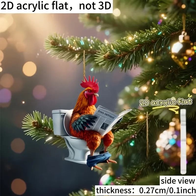 

Funny Chicken Metal Wall Art Round Aluminum Sign Vintage Bathroom Decor Retro Home Office Party Decoration 2D Acrylic