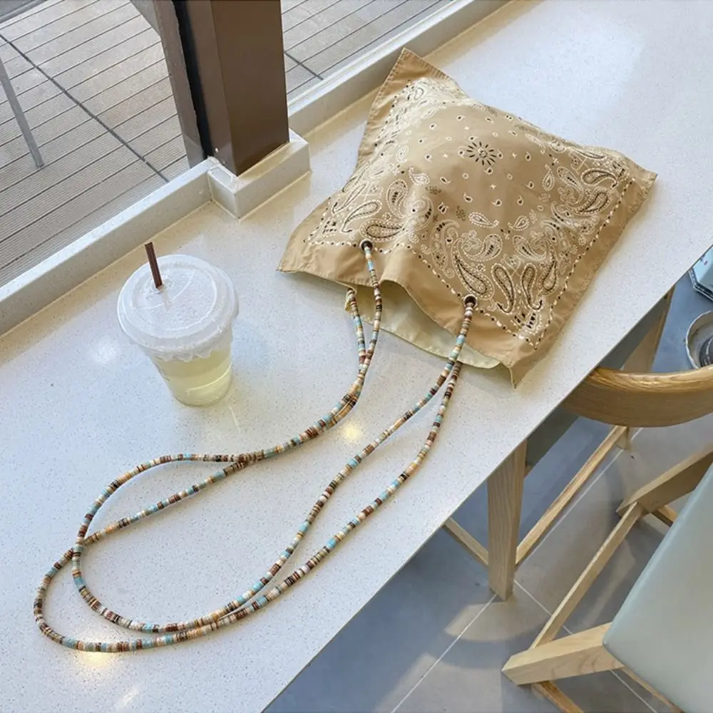 

Printed Cashew Flower Canvas Bag Double Side Large Capacity Canvas Tote Bag Lightweight Retro Ethnic Style Shoulder Bag Summer