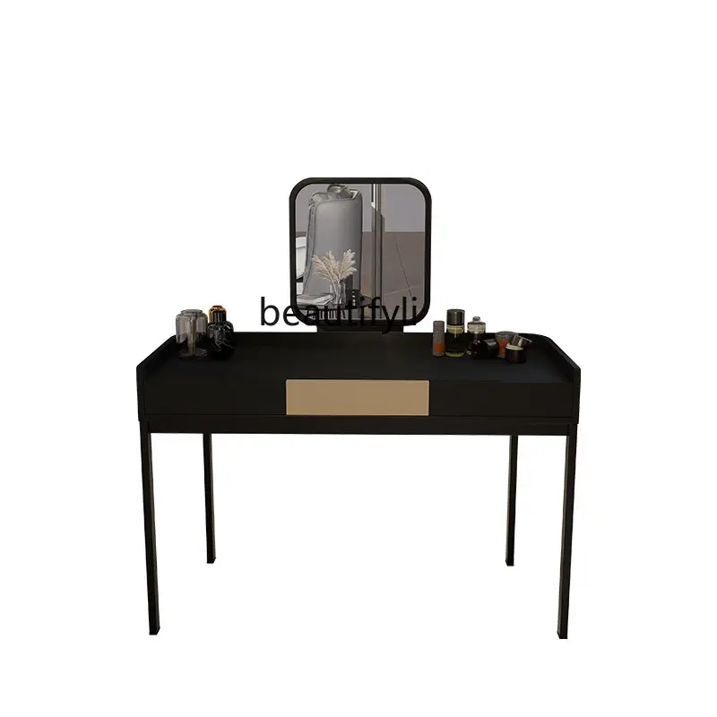 

zq Nordic Dressing Table Bedroom Light Luxury American Multi-Functional Small Apartment Mini Makeup Table