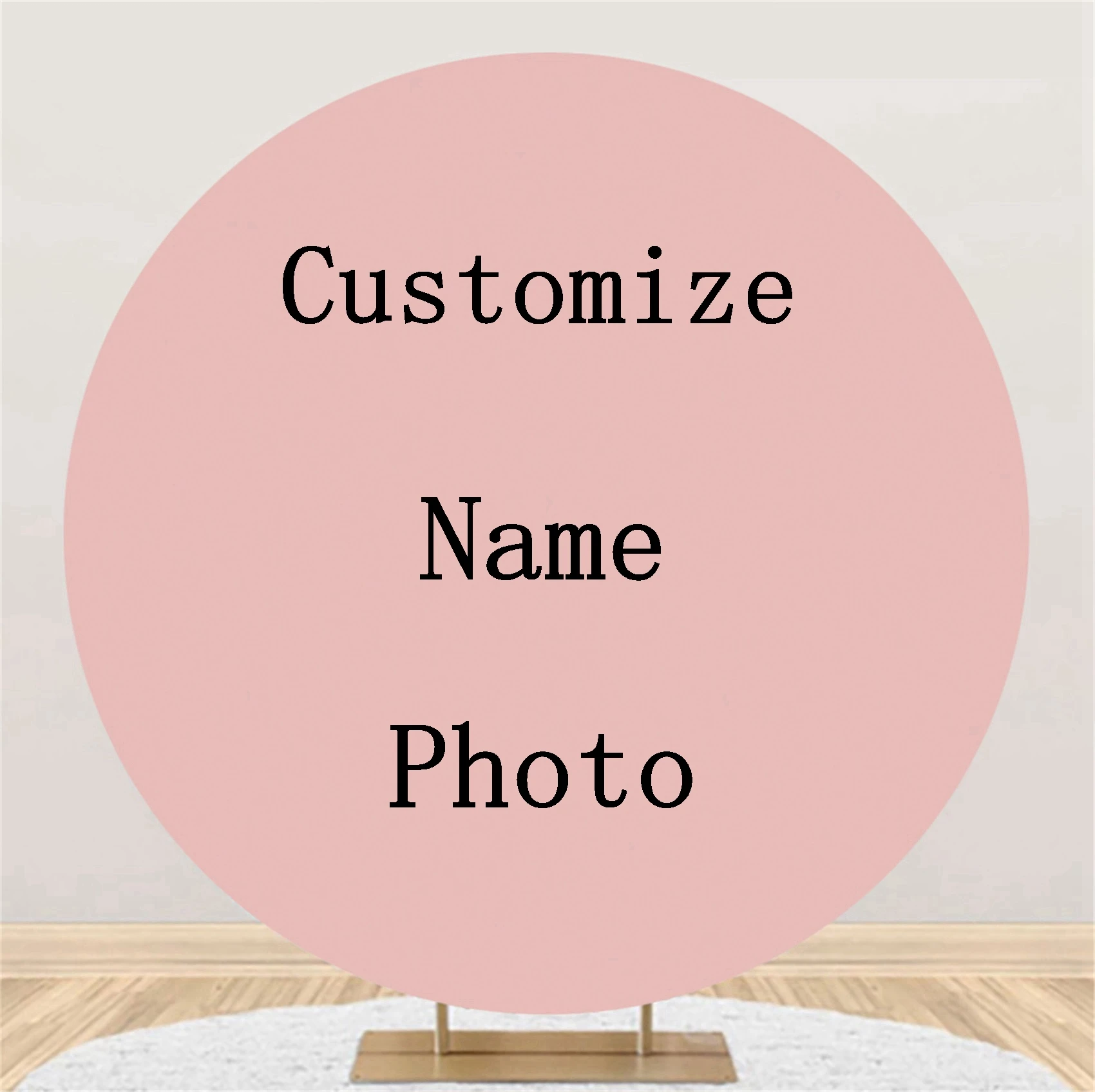 Pink White Round Backdrop Cover Solid Color Oh Baby Birthday Party Self Art Portrait Wedding Custom Photography Background Decor