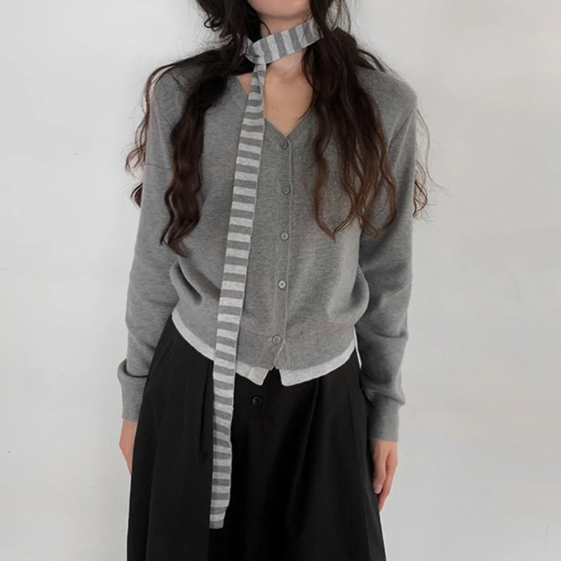 

Women's Fall 2025 New Korean Knitted Sweater Top Women's Long Sleeve Embroidered Knitted Cardigan