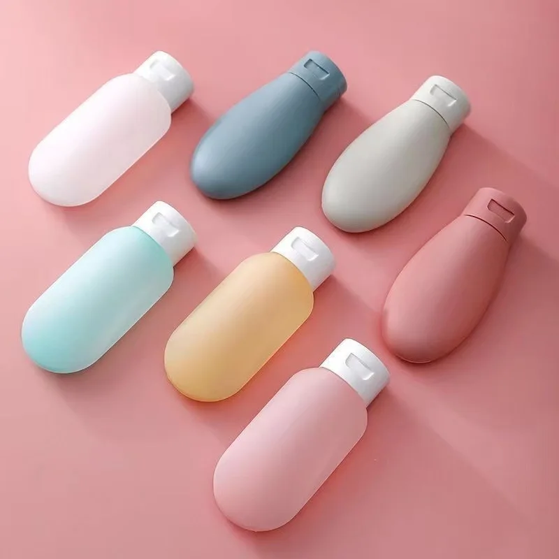 4Pcs/Set Travel Botttle Set 60ml Refillable Bottle Soft Silicone Lotion Shampoo Container Squeeze Tube Empty Bottle Wholesale