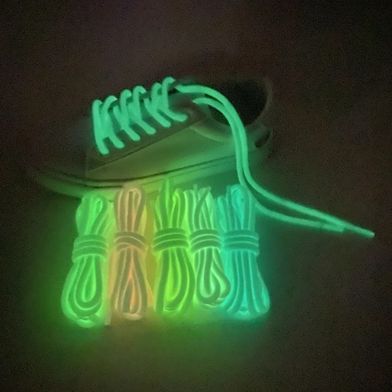 Luminous Shoelaces Round Glow In The Dark Night Color Fluorescent Shoelace Sports Canvas Shoelaces Adult children Shoe Laces