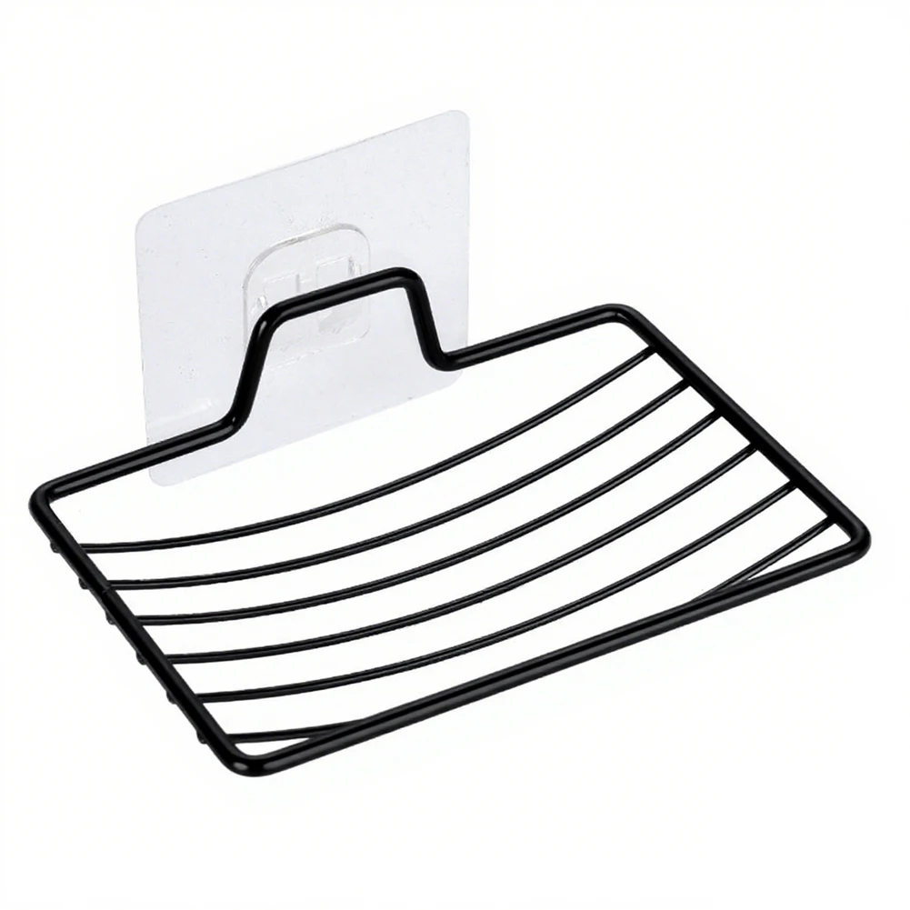 Wall Mounted Soap Dish Stainless Steel Mesh Frame for Bathroom Kitchen Storage Holder Easy Setup on Smooth Surfaces