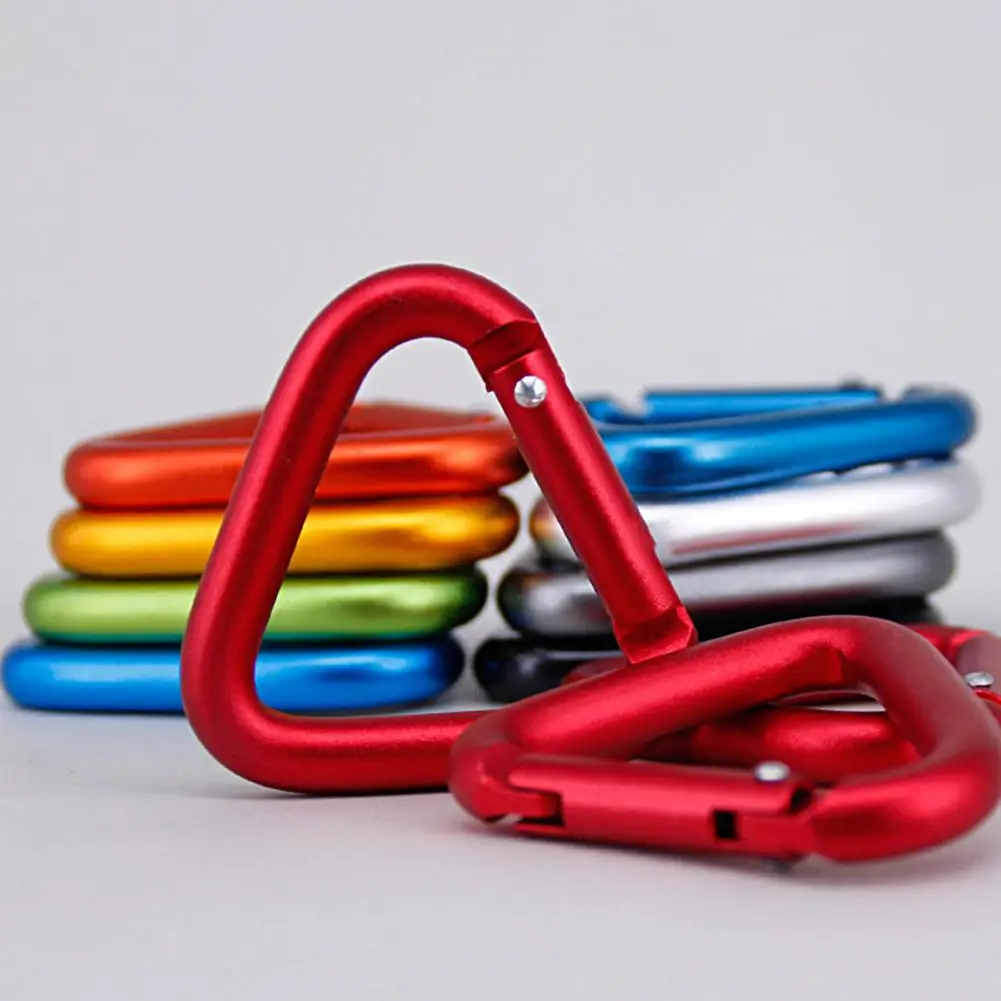 Mini Carabiner Triângulo de Alumínio, Auto Locking, Chaveiro portátil, Snap Clip, Gancho, Chaleira Buckle, Acampamento ao ar livre, Caminhadas