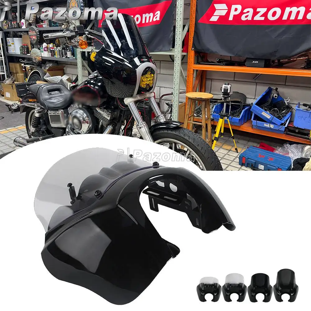 

Motorcycle Headlamp Fairing Cowl For Harley Dyna Street Bob FXDB FXDBI FXDBB FXDBP 9 12 15 inch Wind Deflector With Bracket Kit