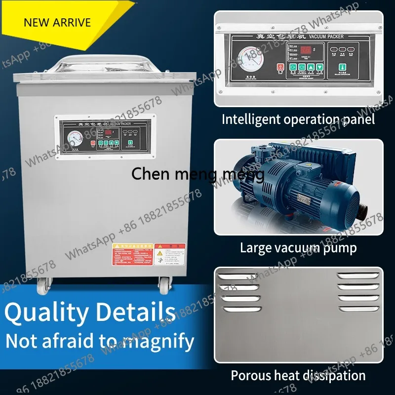 

Y1296 Electric DZ600 Metal Vacuum Sealer System Food Vacuum Foil Pouch Packing Machine with Extended Seal Length Electric Driv