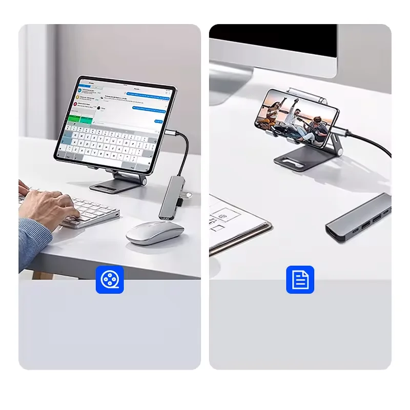 USB C hub to 4K HDMI compatible USB 3.0 2.0 Type C PD charging dock for MacBook iPad Samsung S10 Dex TV mouse keyboard U disk image 4