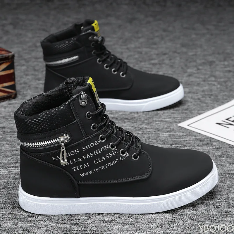 

Новые модные универсальные высокие туфли на осень-зиму, мужская повседневная удобная мужская спортивная обувь на плоской подошве в минималистском стиле