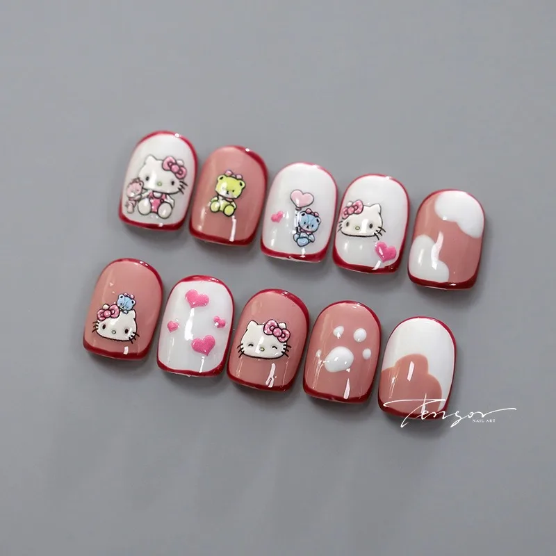 1PCS 5D 헬로 키티 네일 스티커 Sanrio 애니메이션 네일 아트 용품 Kurome Melody Pochacco 네일 아트 스티커 네일 액세서리
