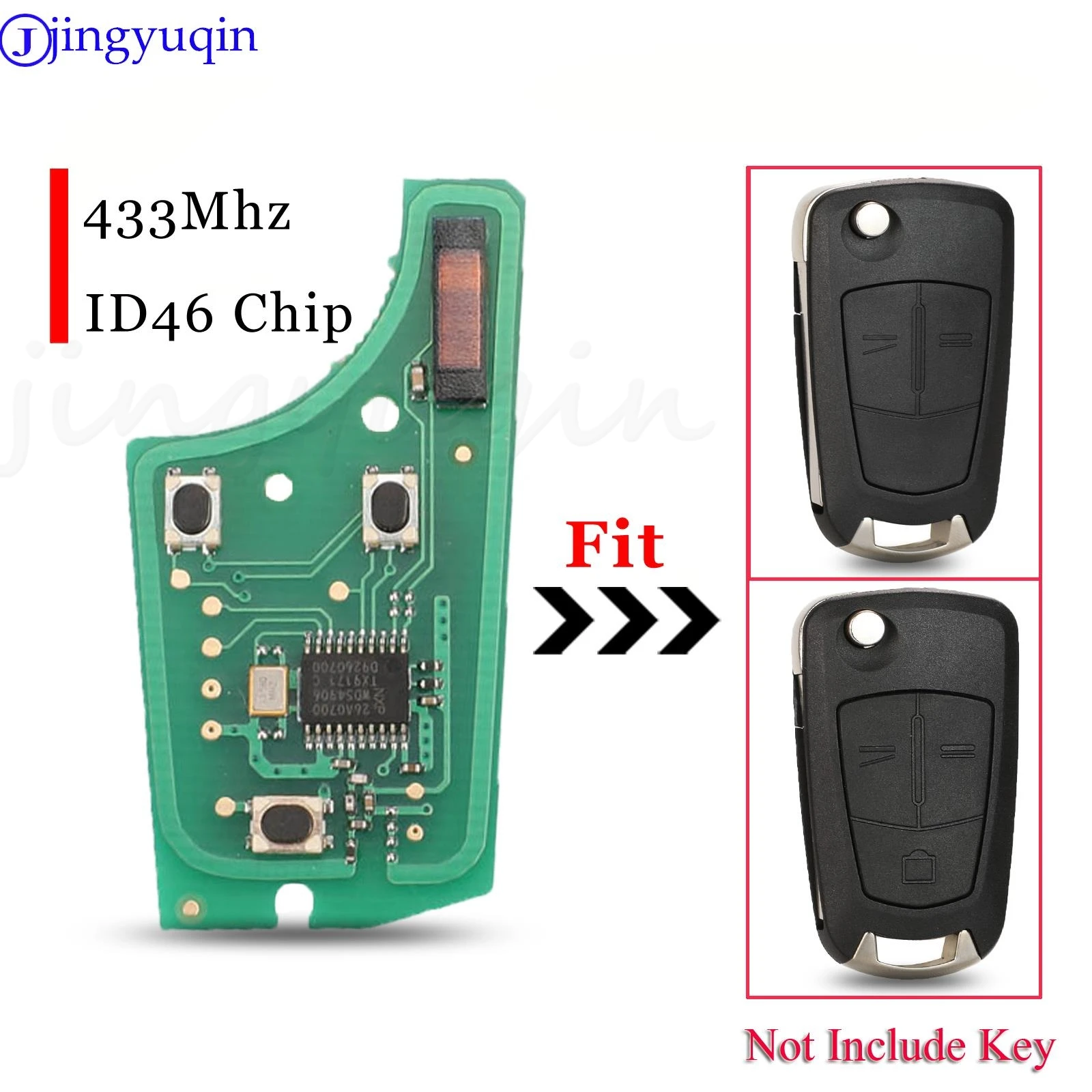 Jingyuqin-placa de circuito de llave de coche remota, Chip ID46 PCF7941 Vauxhall para Opel Astra H 433-2004 Corsa D 2009-2007, 2012 Mhz