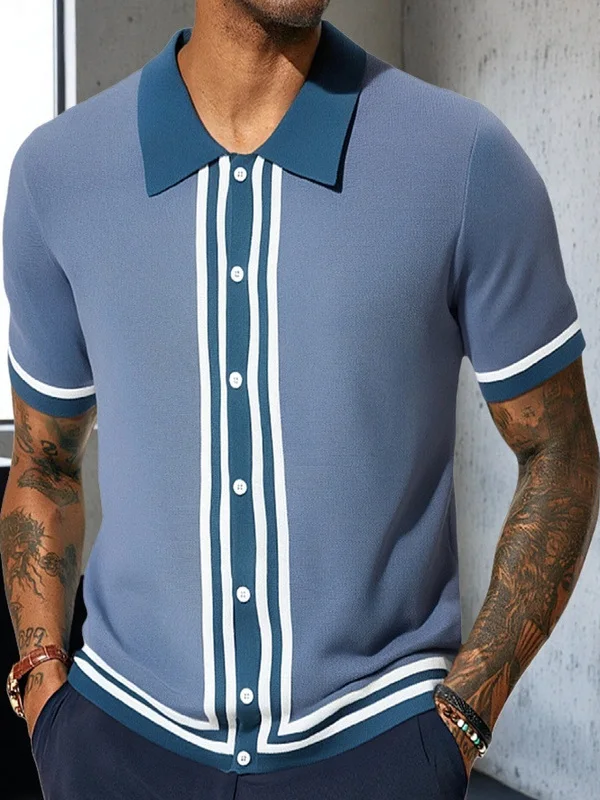 

Summer New Sle Ice Cool Silk Knitted irt Slim Fit ort Sve Busin Casual irt for Men Faion Urban Youth