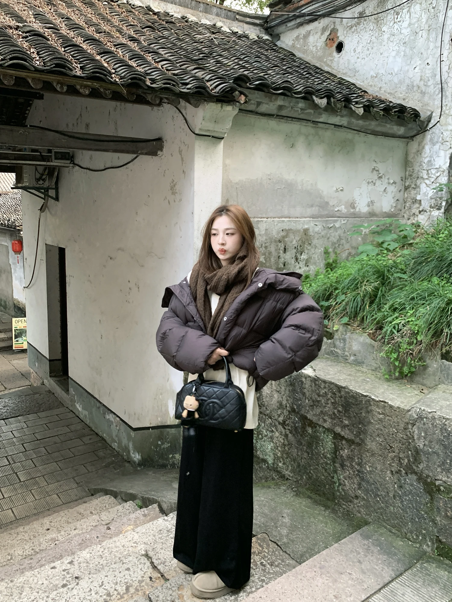 

Женское зимнее пальто с капюшоном, стеганое, теплый флис, на молнии, класса люкс, модель «Хлеб»