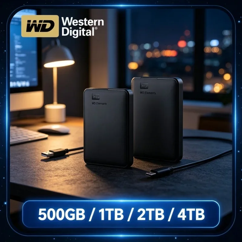 WD Western Digital Mechanical Large-capacity Mobile Hard Disk 2.5" USB3.0 External HDD Hard Drive 1TB 2TB 4TB 5TB 6TB