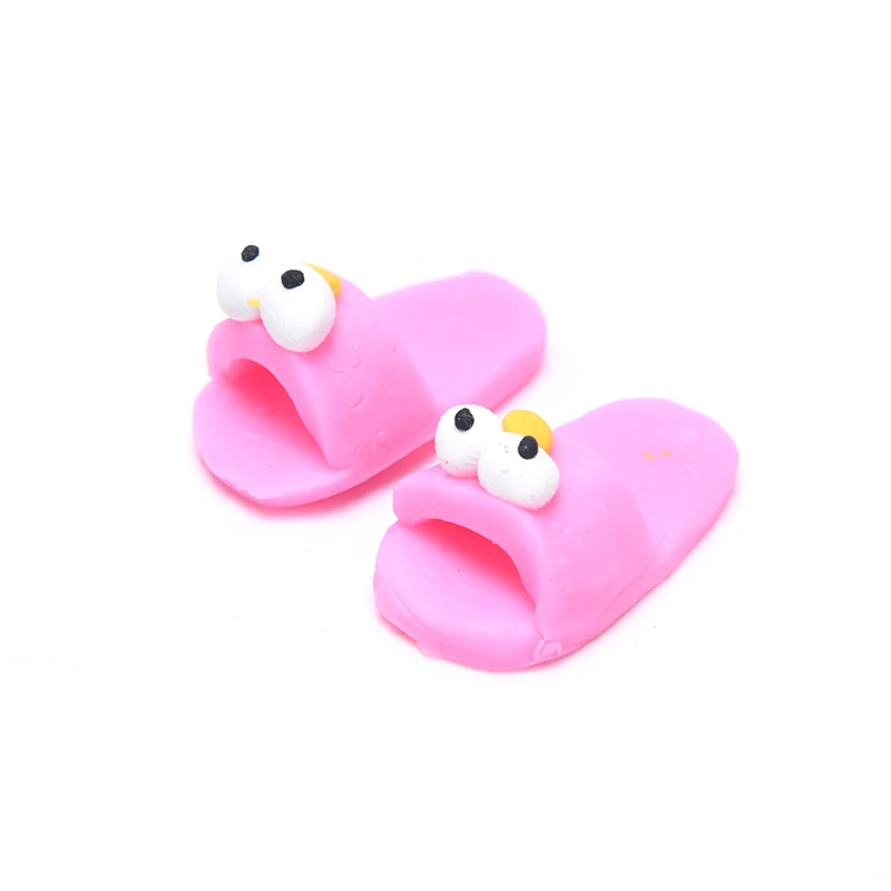 1Pair Kawayi Dollhouse Miniature Mini Slipper For Doll Shoes Accessories Play Scene Cute Model Children DIY