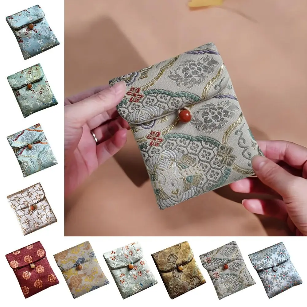 

Embroidered Brocade Jewelry Storage Bag Cotton Mini Sanitary Pad Pouch Multifunctional Gift Cloth Bag