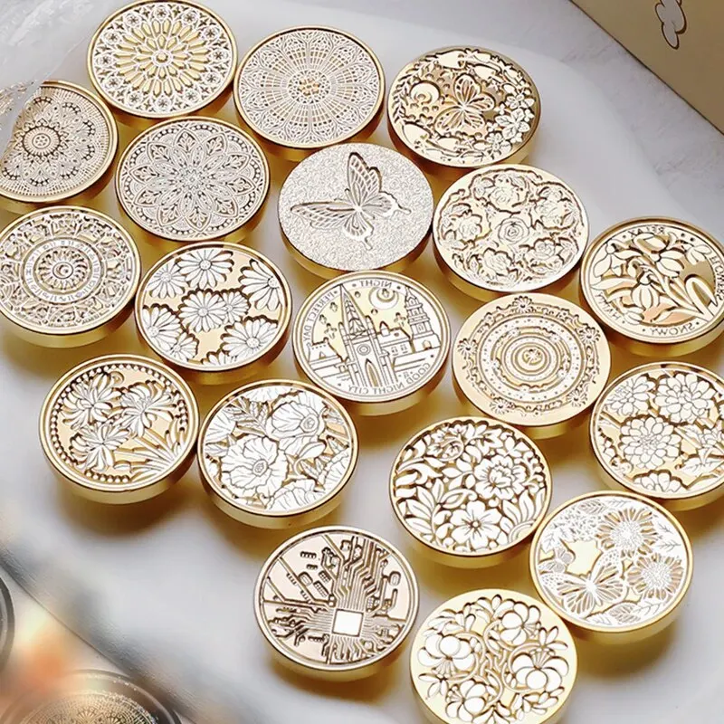 1pc 30mm Flower Wax Seal Stamp Vintage Sealing Stamp Head For Cards Envelopes Wedding Invitations Gift Packaging Scrapbooking