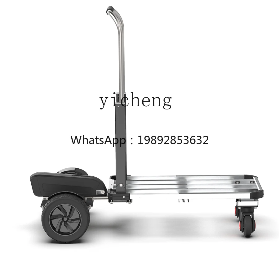 

JX small moving body feeling electric trolley truck folding pull goods stall warehouse trolley trolley express