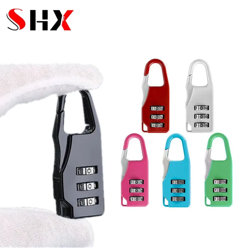 Mini 3 Combination Lock Candado Dial Digits Code Number Password Padlock Safety Travel Security Lock Luggage Lock Padlock Gym