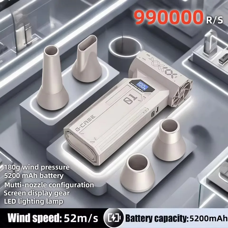 

Mobidea Z1 Turbo Jet Blower 990000RPM Powerful Air Blower Brushless Motor Turbo Fan Wind Speed 52m/s 180g Strong Air Blower