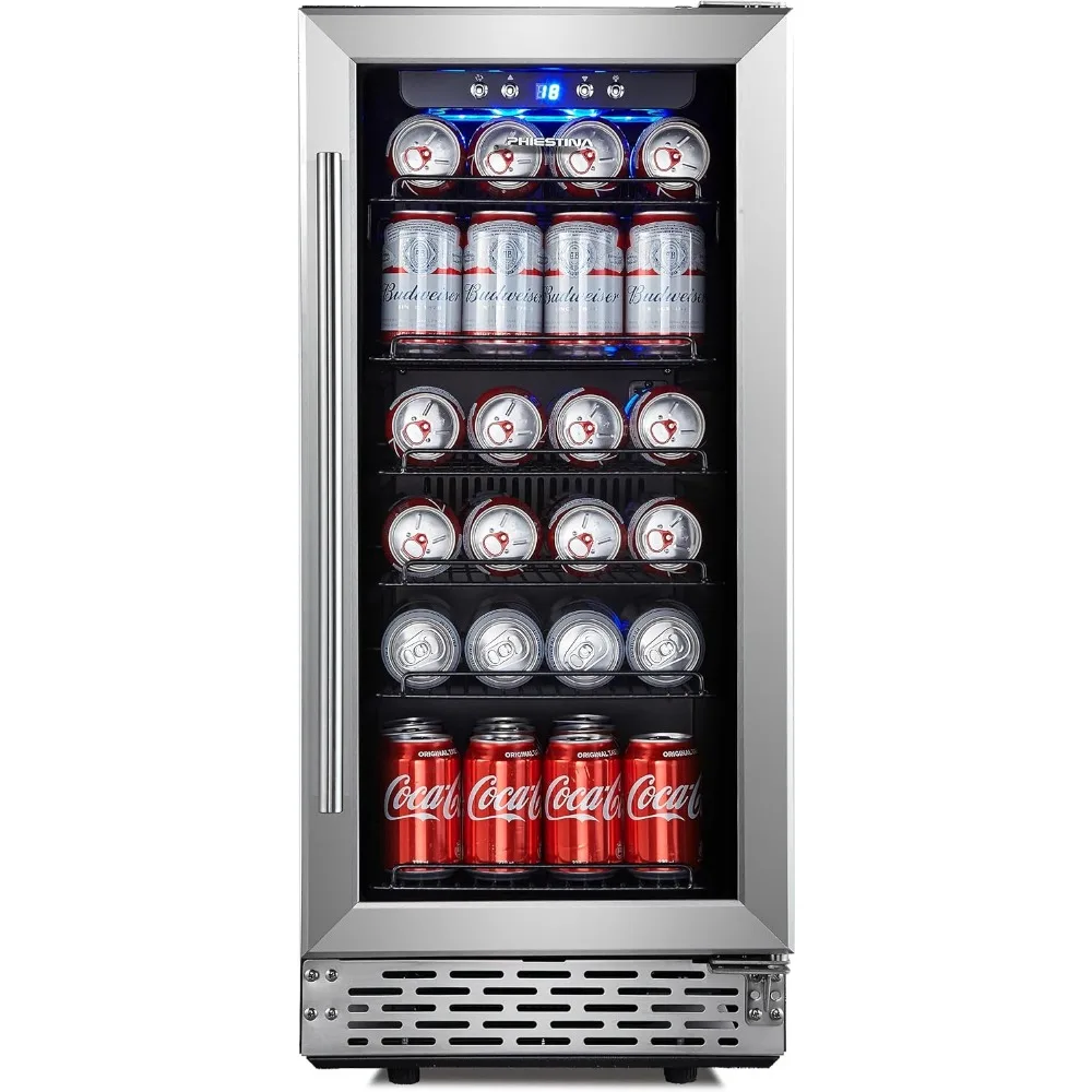 inch 96 Cans Built-in or Freestanding Beverage Cooler Mini Fridge with Auto Defrost,Glass Door & Removable Shelves