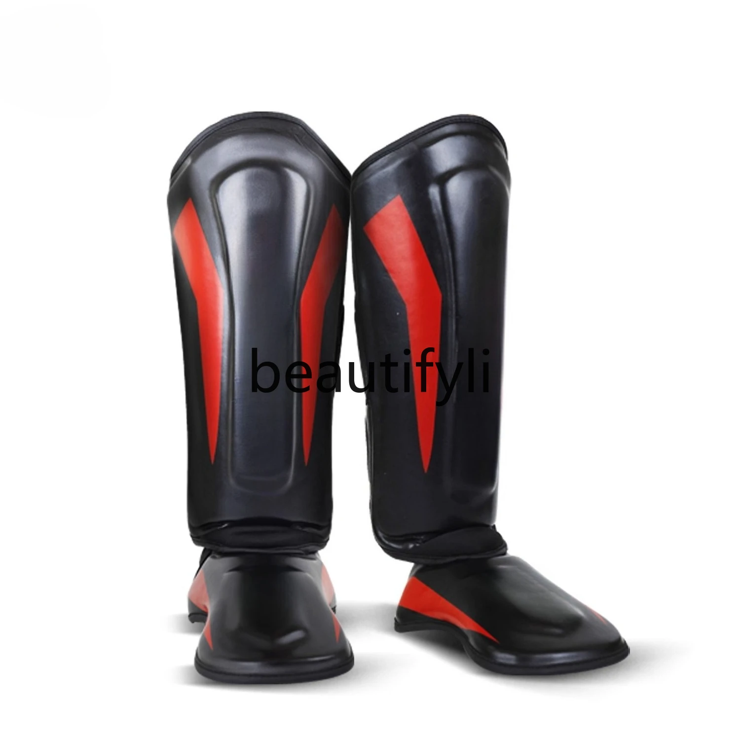 حراس الساق ساندا القتال مع واقيات ساق القدم الخلفية الملاكمة السميكة القتال معدات الحماية #2