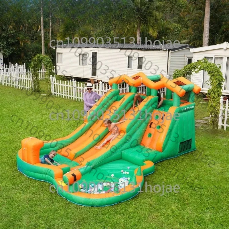 

Large Inflatable Water Jet Slide Trampoline Children's Outdoor Large Trampoline Slide Drilling Hole Double Slide