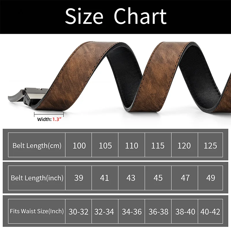 Maikun Reversible Leather Belts for Men Brown Leather Belts For Trousers Boss Belts Men's Designer Waist Belt Coffee