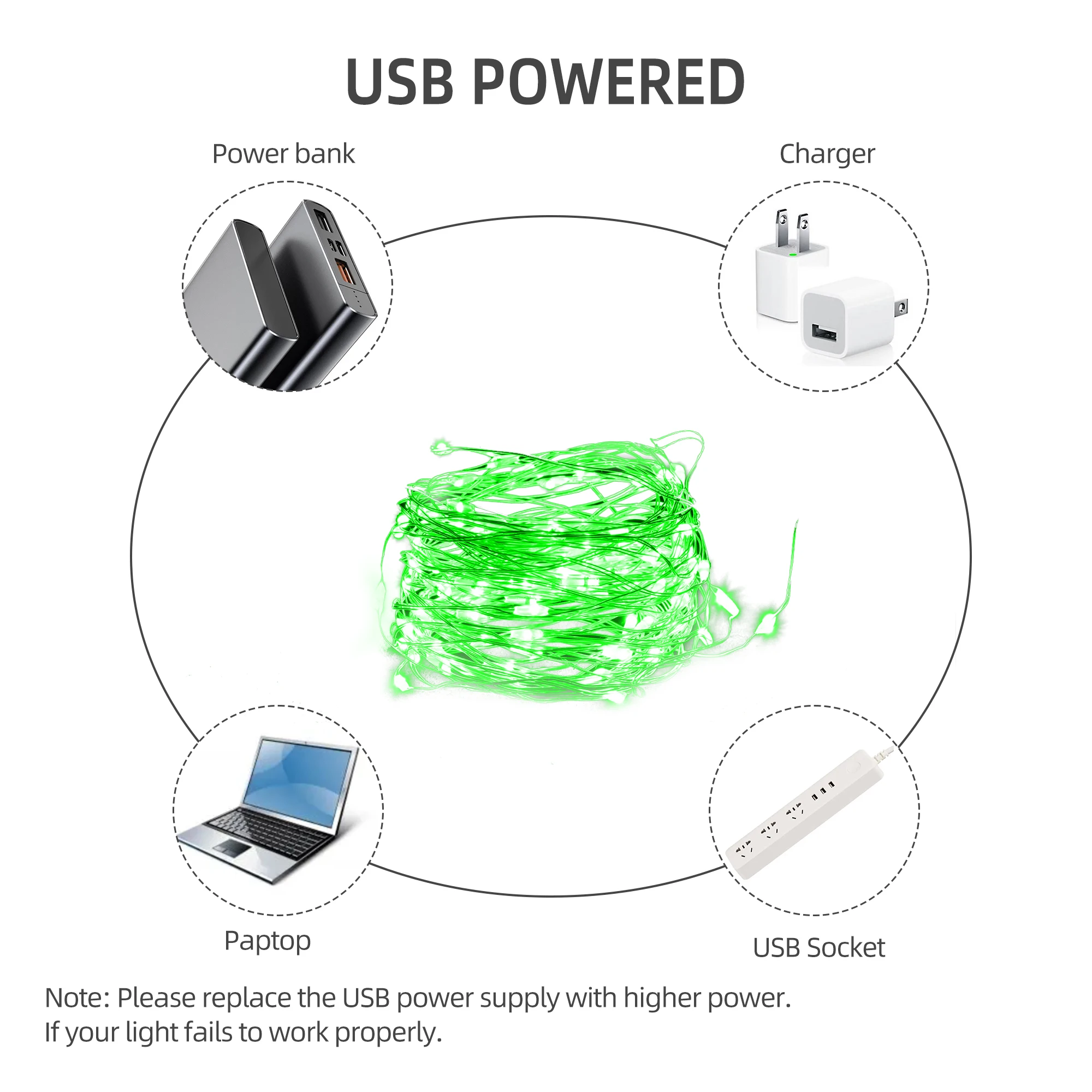 Copper Wire RGB LED Fairy Lights, App Controle Remoto, Smart String Light, 8 Mode, Decorações de Natal, 10 M100 LEDs