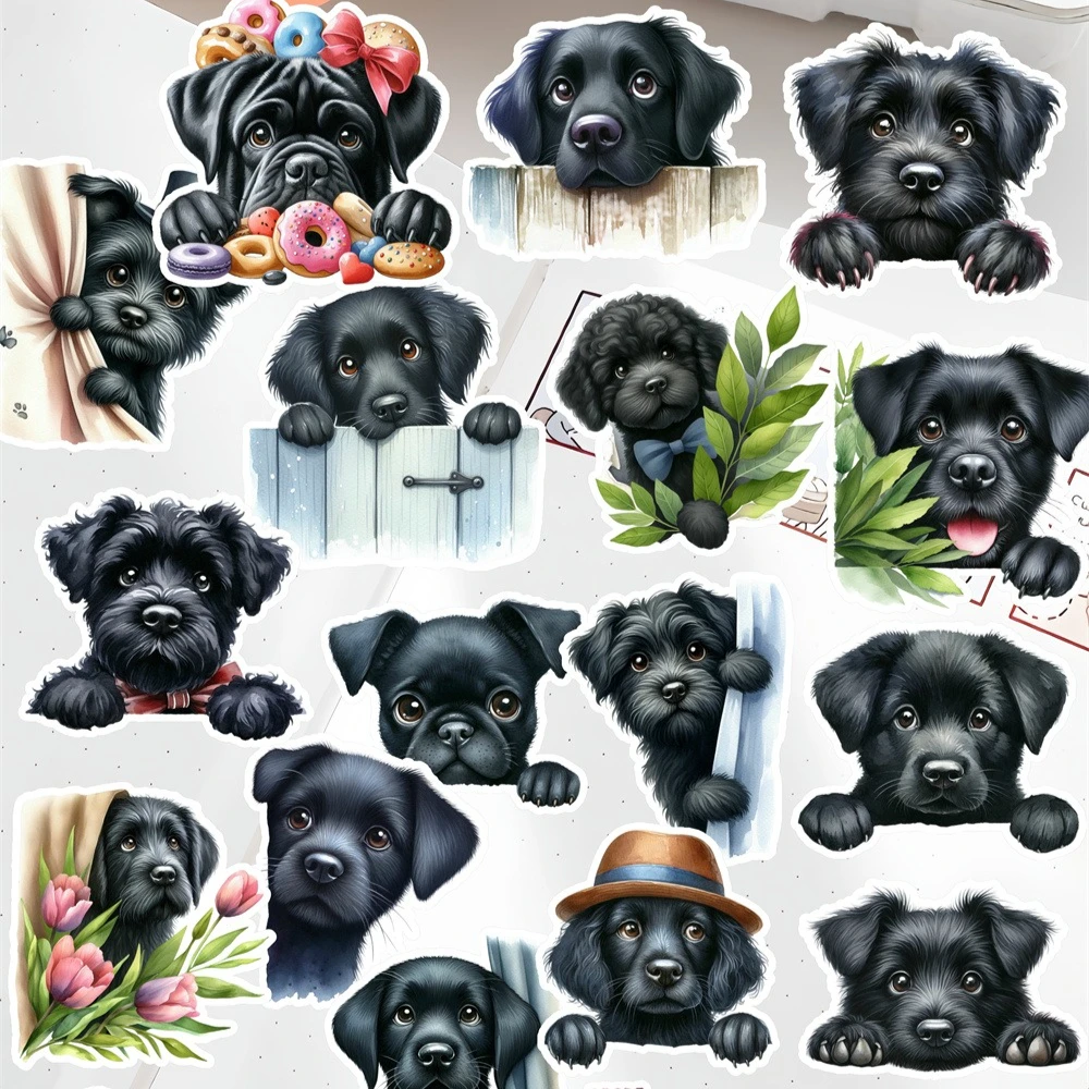 

20Pcs DIY Cute cartoon black dog Stationery Stickers Hand-Drawn Paris Daily Life, Planner, Journal Decoration cute stationery