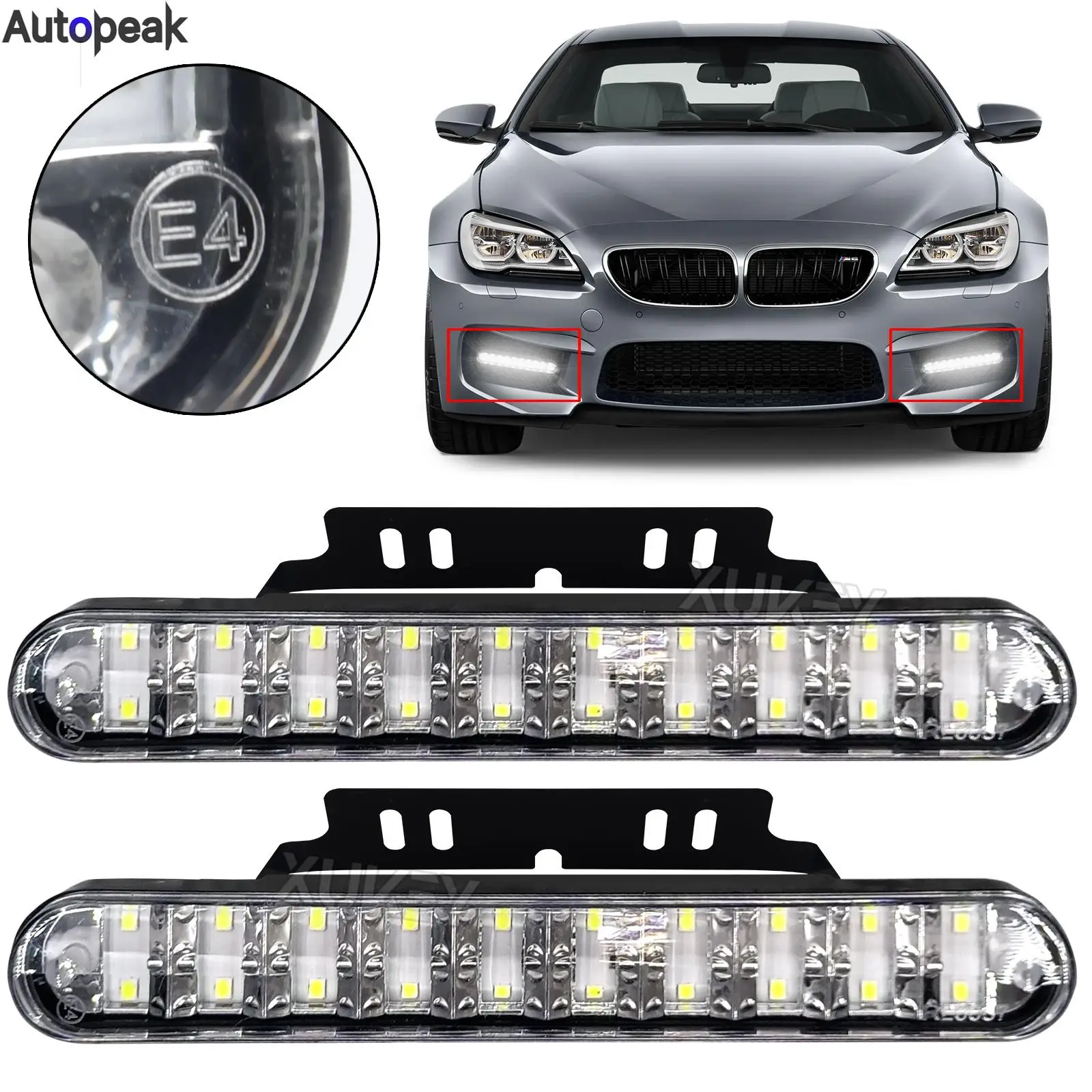 

2x Universal 20 LED Daytime Running Light 12V DRL White Light Mount Holder Waterproof Driving Bumper Fog Light Car Accessories