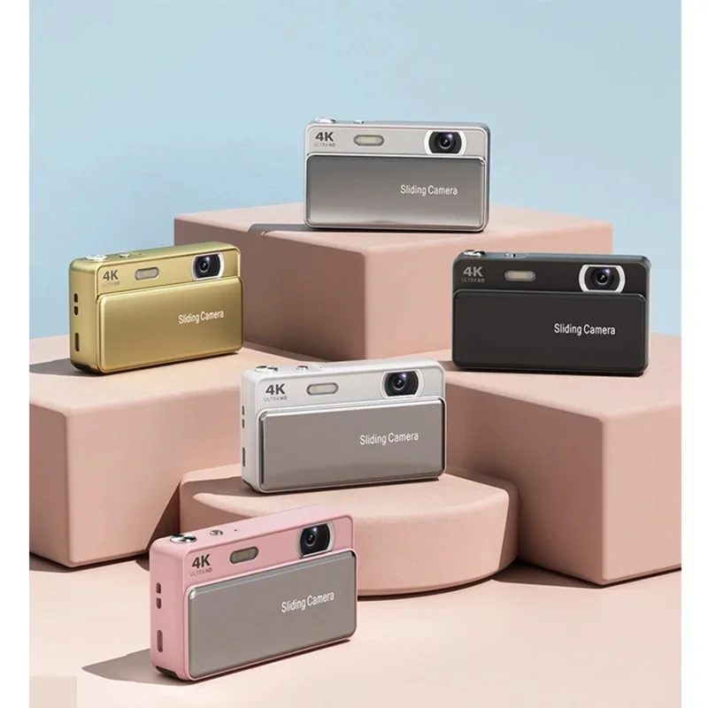 2026 New 4K Ultra HD Digital Camera 64MP 16X Zoom Auto Focus Portable Slide Camera Built-in Flash for Travel Vlogging