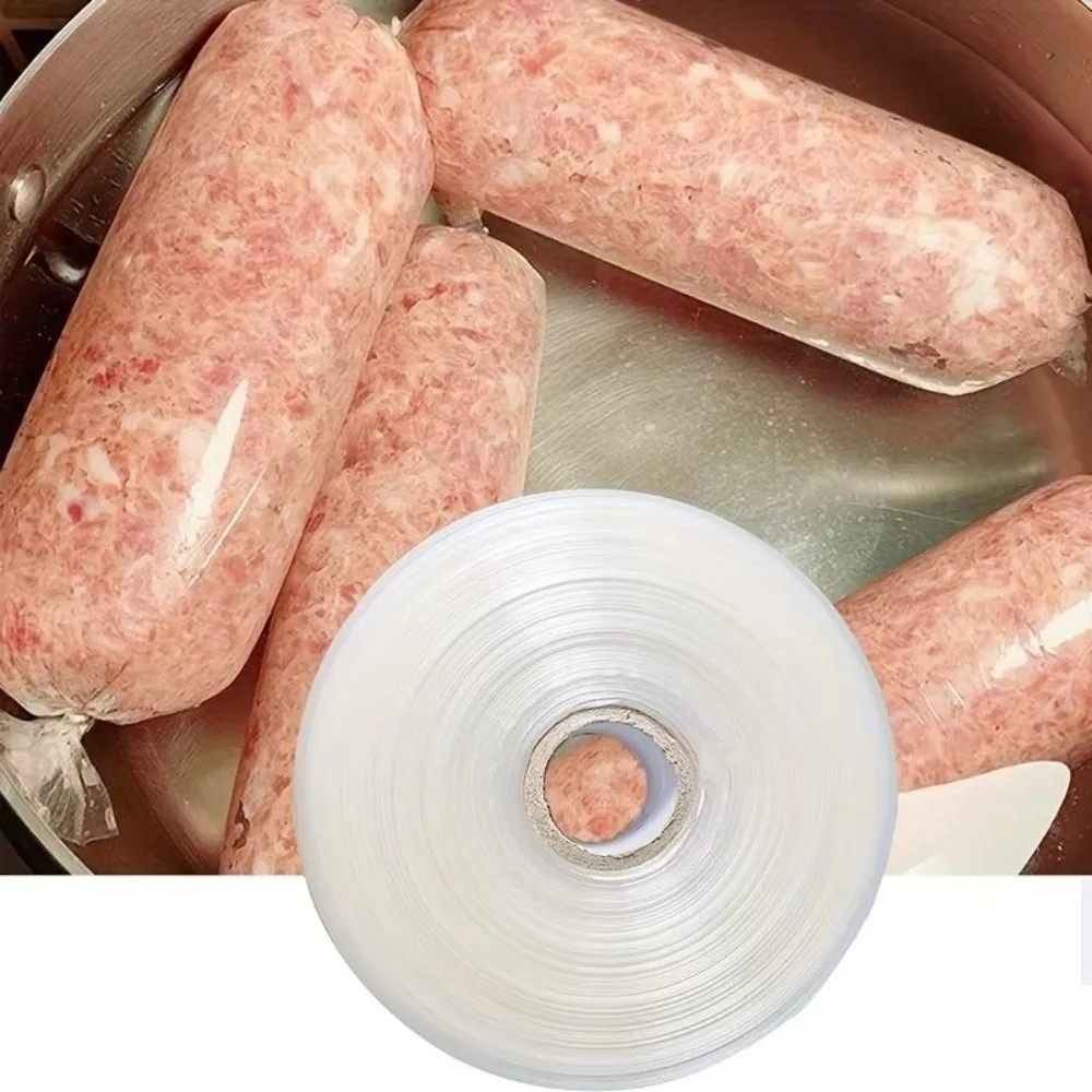 5/10 M Plastic Packaging Sausage Casing Plastic Food Grade Sausage Casing Making Tool Temperature Resistant Reusable