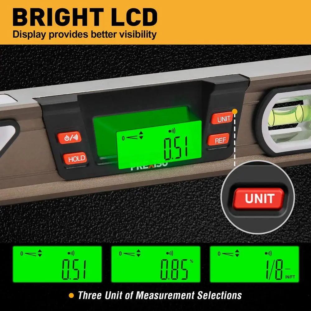 Digital Level Magnetic Mini Tool 3 Inch High Accuracy LCD Display Kit Easy Measuring Angle Slope Surface Hands-Free magnet