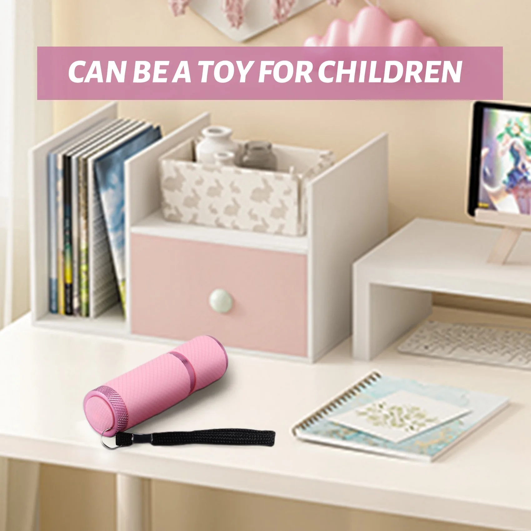 Mini Pink Rubber-Coated 9-LED Flashlight