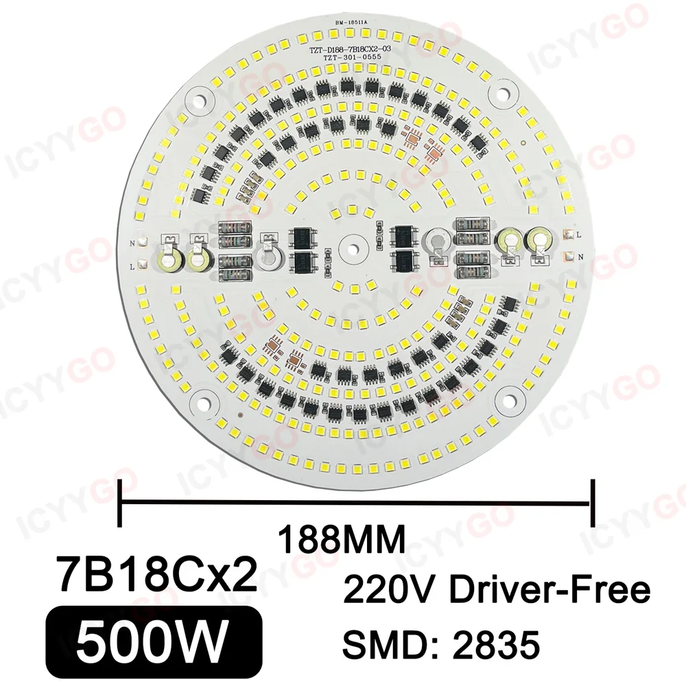 High Power 500W 400W 300W 150W 100W LED High Voltage Construction Site Lighting Driver-Free LED PCB Light Panel Lighting Panel