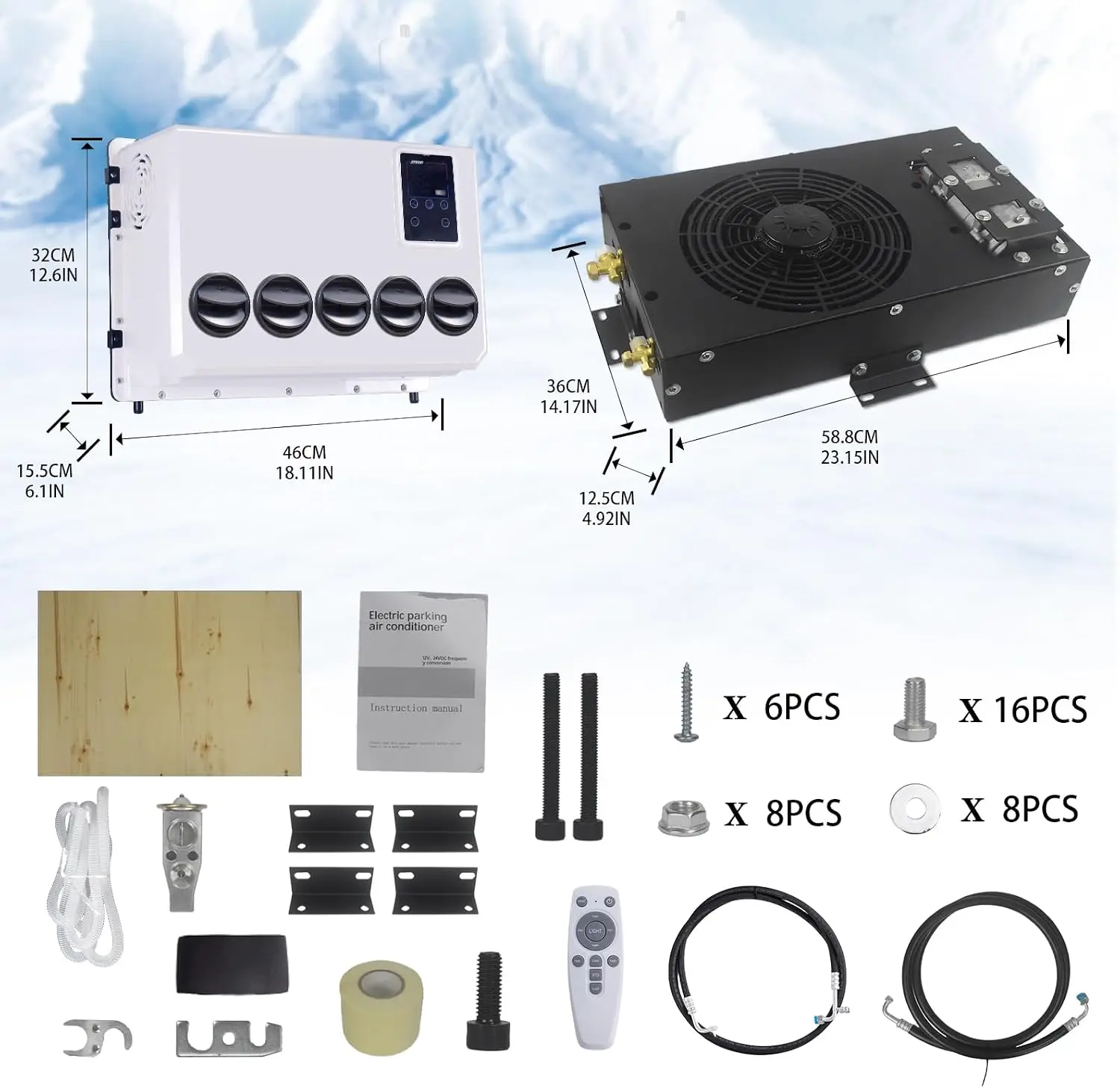 

TELCOOL 24V DC Silent Air Conditioner Bottom Hidden RV AC Unit for Campers, Trucks, Agricultural Vehicles, Engineering Vehicles