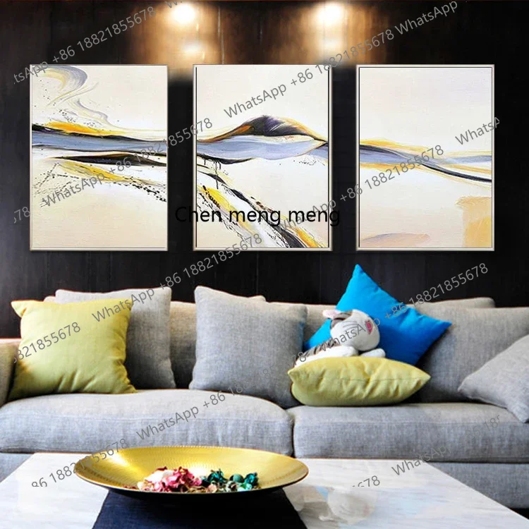 Hand painted abstract Nordic oil painting living room triple dining room entrance corridor modern simple decorative painting