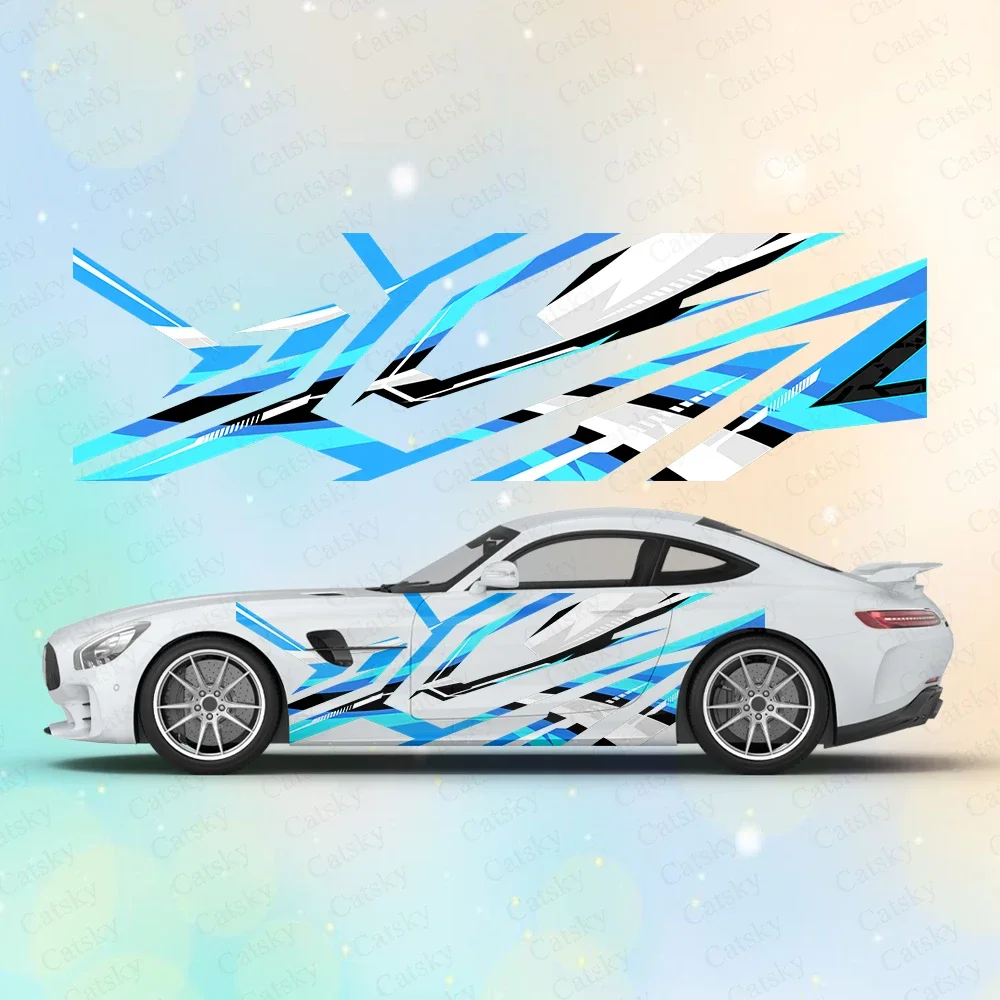 

Абстрактные красочные геометрические большие автомобильные наклейки и наклейки, наклейки на кузов автомобиля, боковые наклейки, водонепроницаемые виниловые наклейки для автомобиля