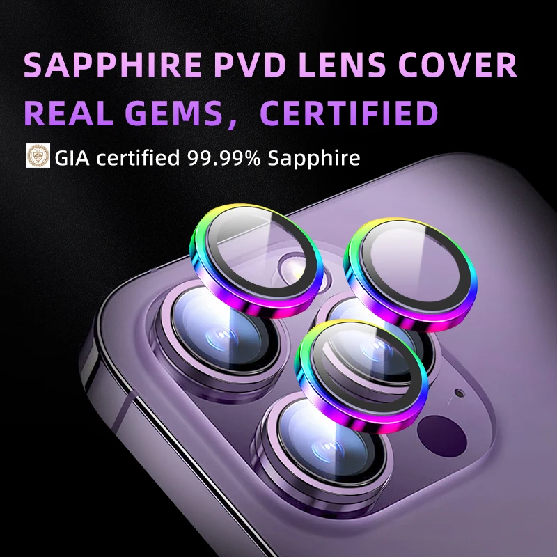 

9H Sapphire Lens Protection Cover PVD technology Mobile phone lens film camera protective sticker For iphone 16 17 Pro Max Air