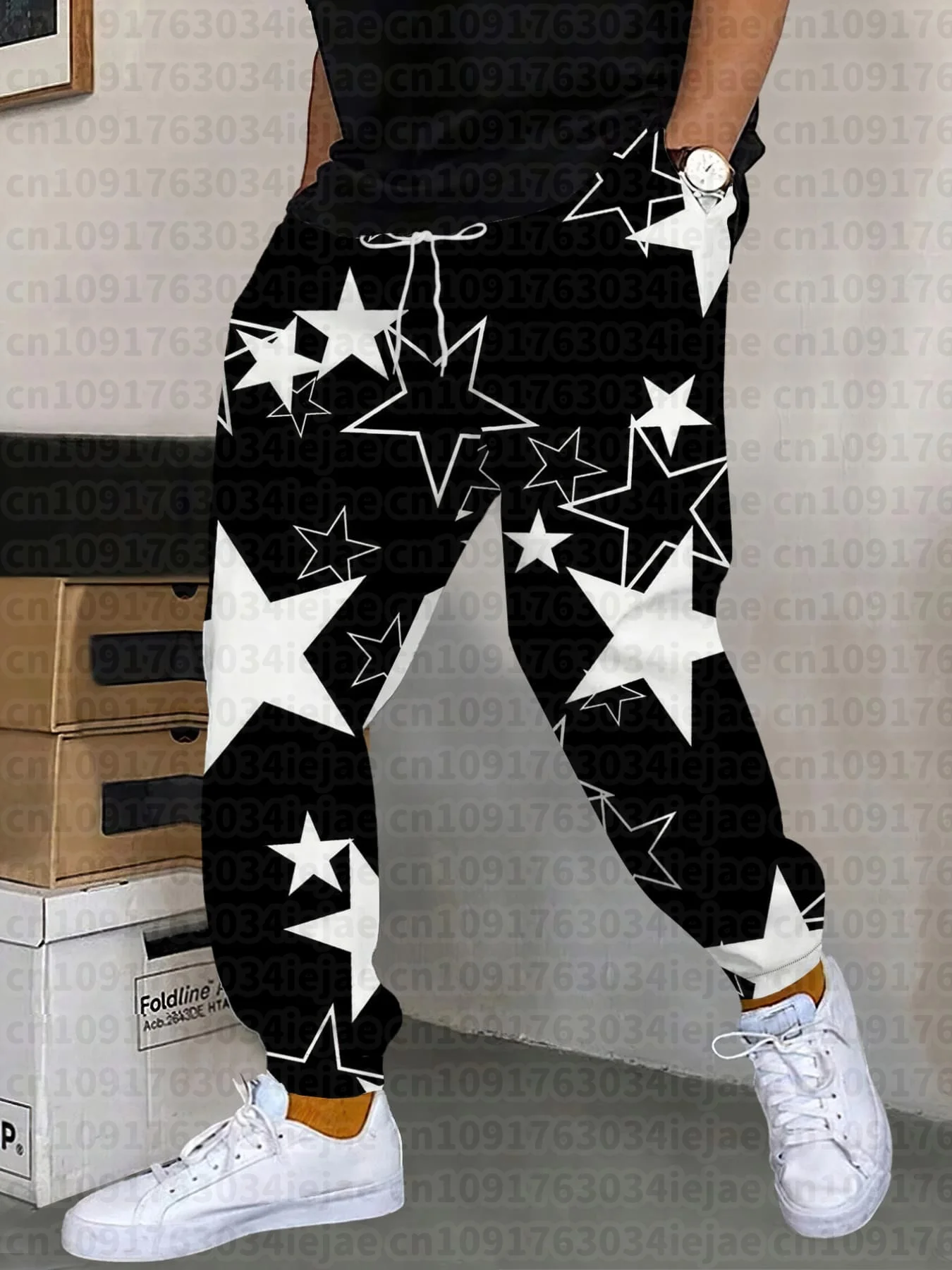 2026 Neue Herren- und Kinder-Sporthose mit Sternenmuster, Trendiger Streetstyle, Große Größen, Locker Sitzende Bequeme Freizeithose – Detail 5