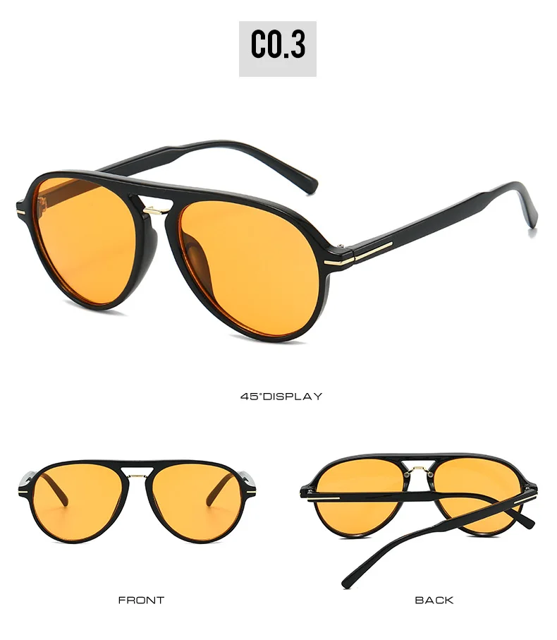 2026 Neue Doppelbalken-Retro-Sonnenbrille für Damen und Herren im Pilotenstil mit Metall-Linien-Dekoration UV400 – Detail 9