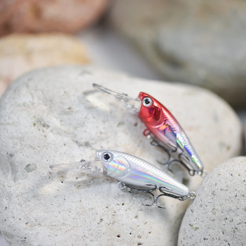 1 ชิ้นลอย Minnow 40 มิลลิเมตร 3 กรัมปลั๊ก Hard เหยื่อตกปลาเหยื่อสูงความถี่ Swing Wobblers Crankbait ปลาคาร์พ Perch Fishing Tackle