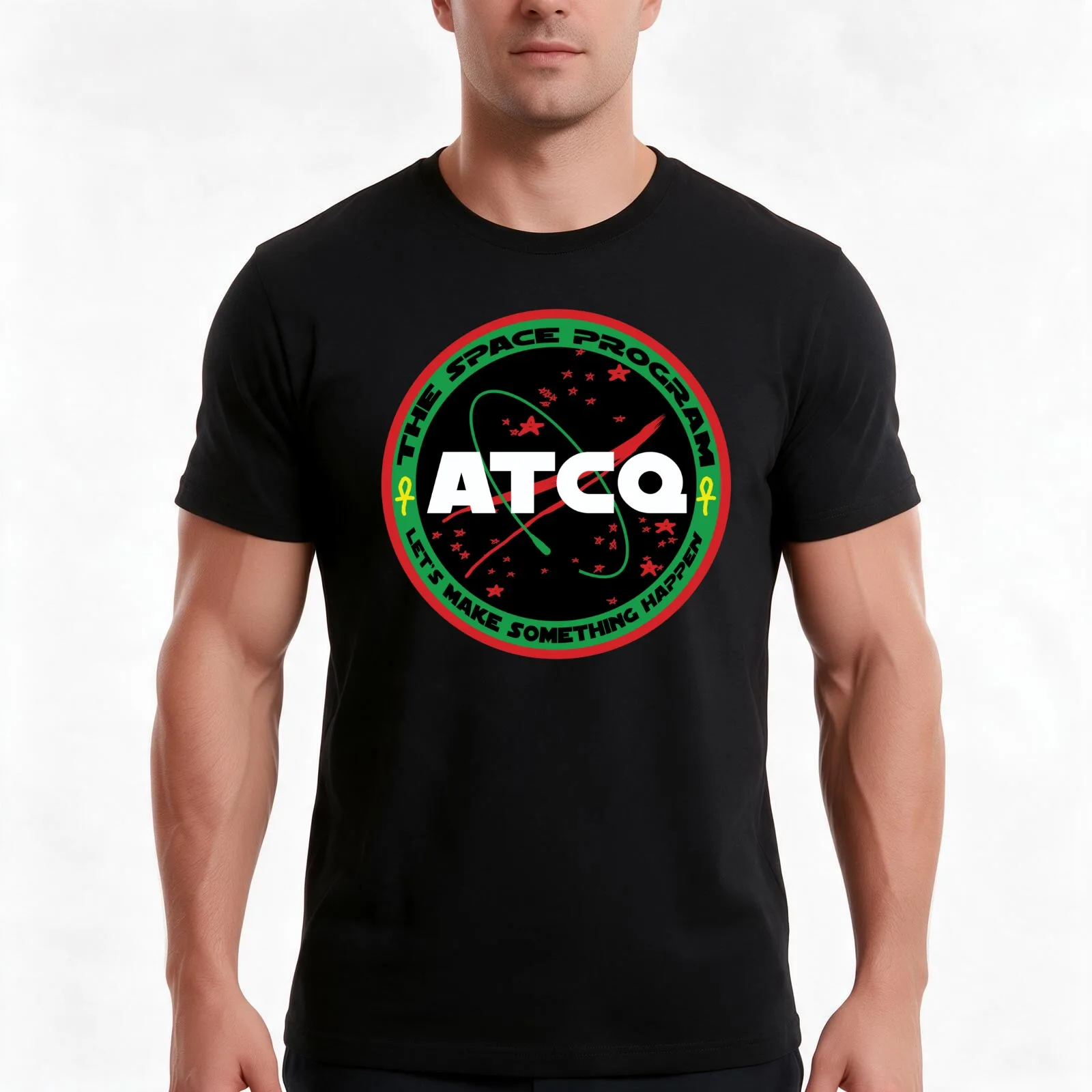 The Space Program T-Shirt, Summer Casual Cotton Tee, Oversized Streetwear Tops, Vintage Graphic Print, Loose Fit Short Sleeve