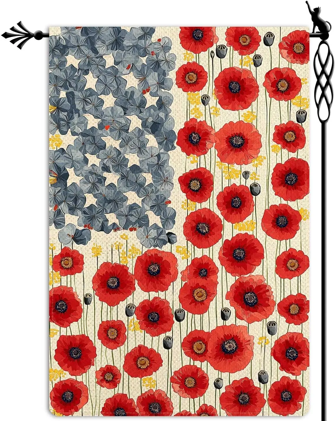 Myosotis Garden Flag Spring Summer Small Red Flowers Garden Flag Vertical Double Sided Rustic Farmland Burlap Yard Lawn Outd PPM