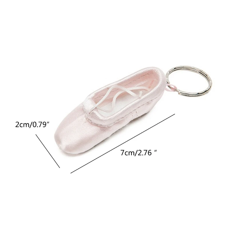 Ballet Shoe Pendant Keychain with Embroidery Detail Satins Keyrings Trinket Drop Shipping