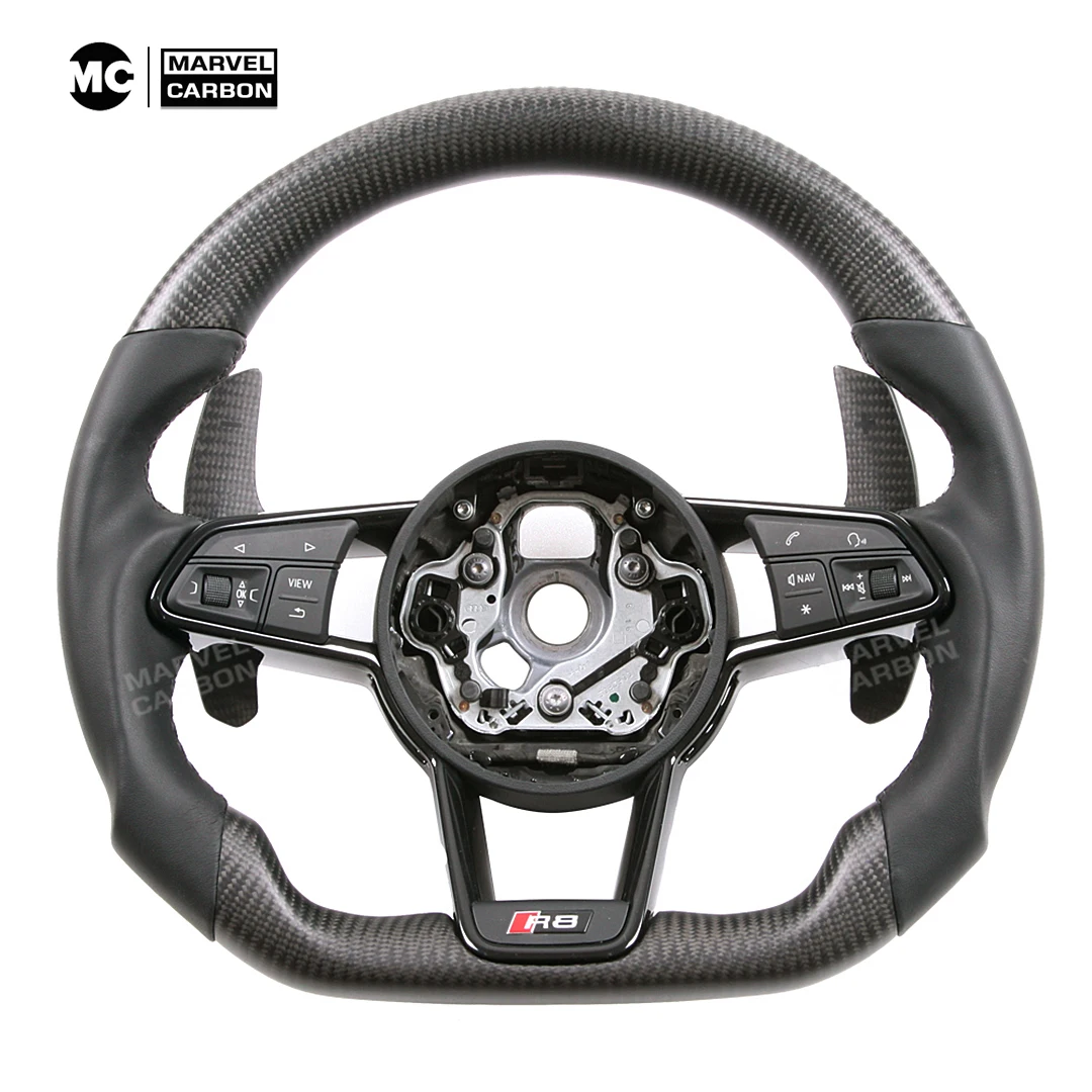 100% REAL CARBON FIBER STEERING WHEEL COMPATIBLE WITH Audi  TT，TTRS，R8