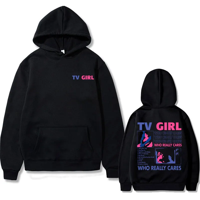 Hoodie anak Perempuan TV terkenal, Hoodie cetakan Album Unisex, Hoodie keluar Perancis, kaus Sweatshirt ukuran besar, Gotik kasual