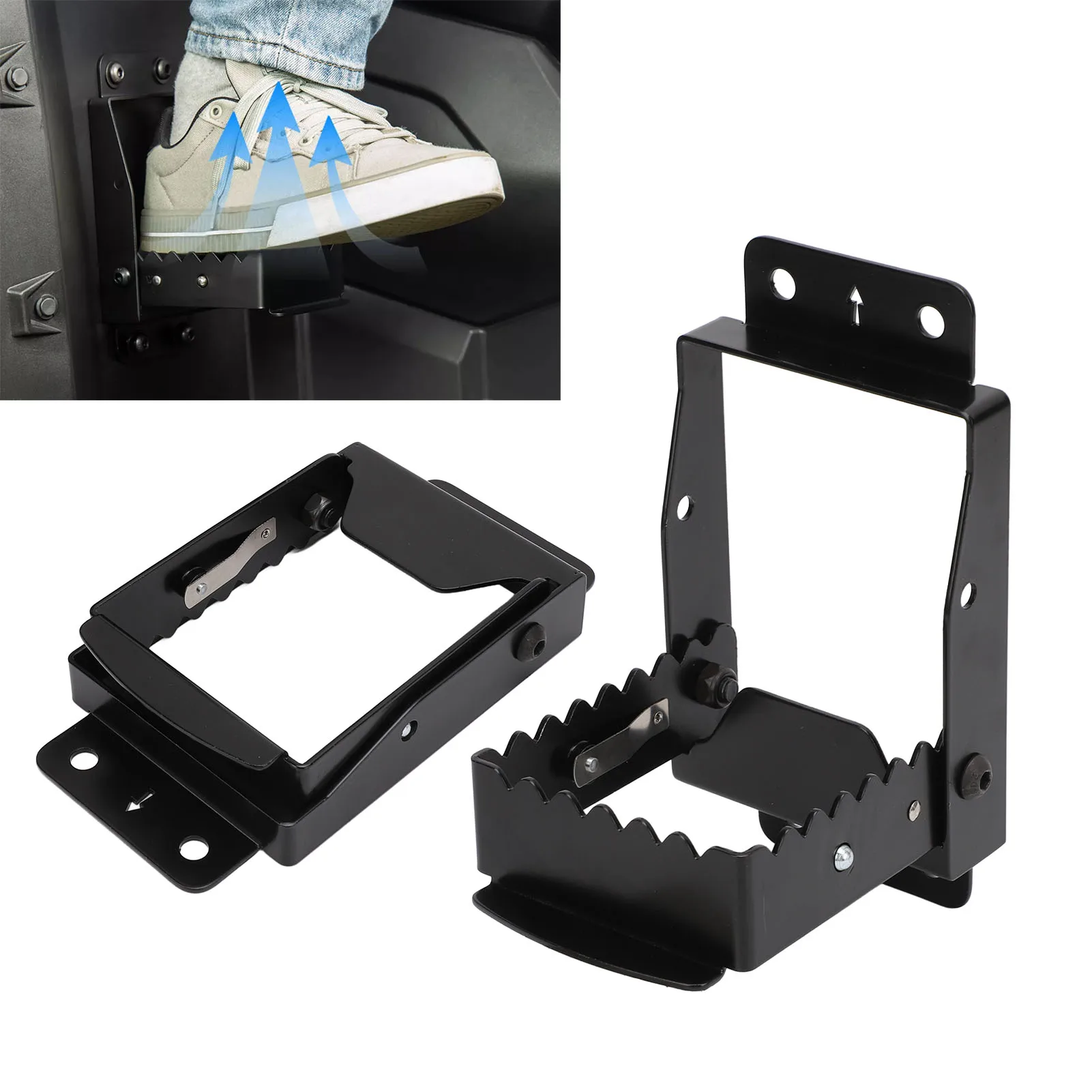 ATV Footrests Anti Slip Universal Foldable 4 Wheel Rear Passenger Foot Pegs Pedal Replacement for Polaris Sportsman Scrambler